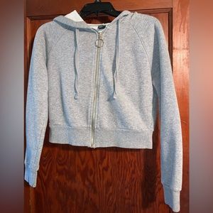 Cropped zip up hoodie